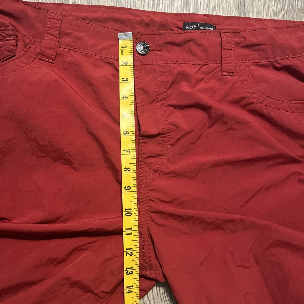 True Religion Ricky Relaxed Straight Nylon Red Board Shorts Size 42 (46